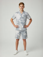 ASSORTED PRINTS COTTON SHORTS & CUBIC COLLAR CO-ORD SET