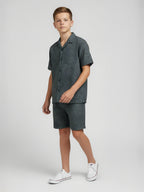 ASSORTED PRINTS COTTON SHORTS & CUBIC COLLAR CO-ORD SET
