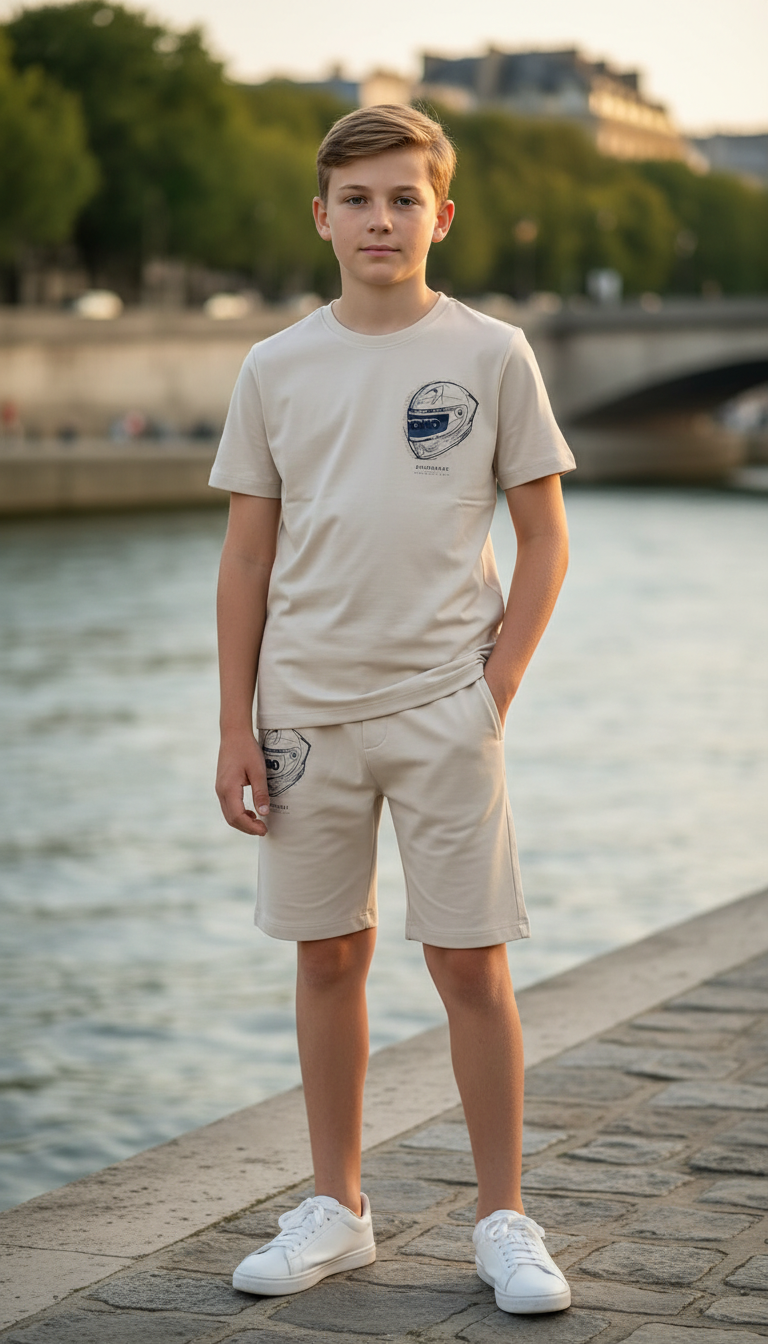 CREAM URBAN CHILL SHORTS CO-ORDS SET