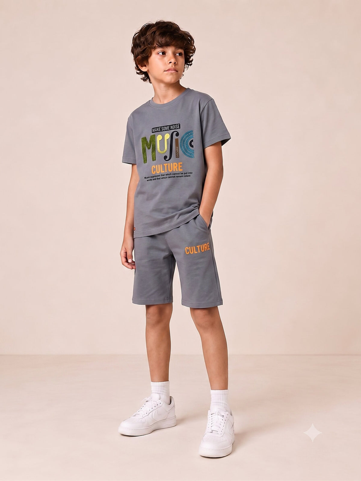 GREY URBAN CHILL SHORTS CO-ORDS SET