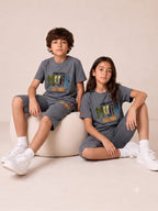 GREY URBAN CHILL SHORTS CO-ORDS SET
