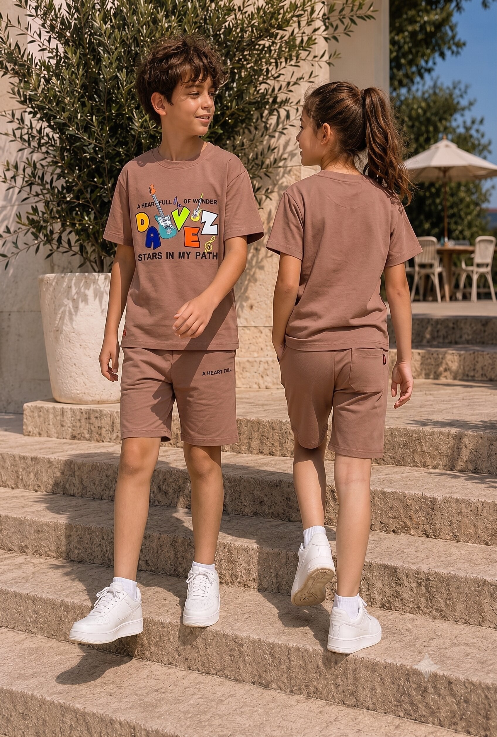BEIGE URBAN CHILL SHORTS CO-ORDS SET