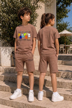 BEIGE URBAN CHILL SHORTS CO-ORDS SET