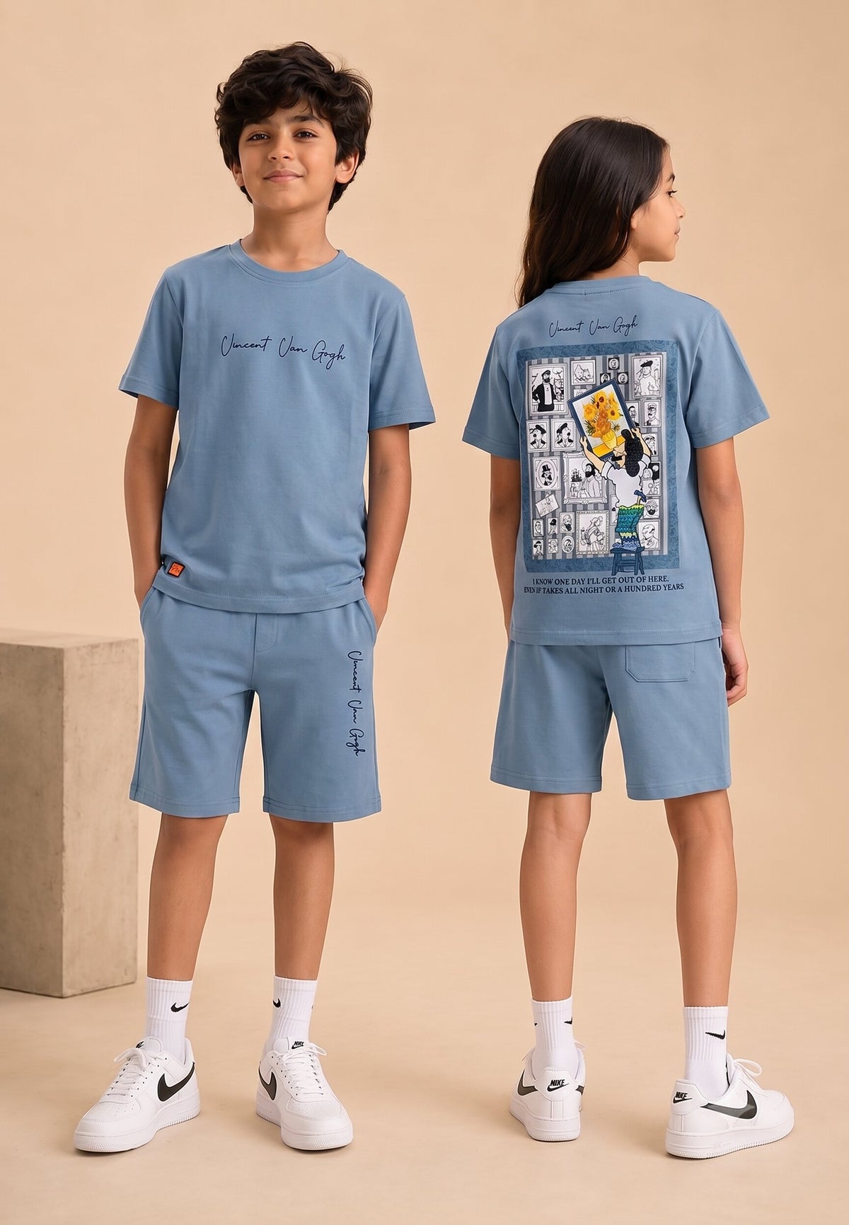 BLUE URBAN CHILL SHORTS CO-ORDS SET