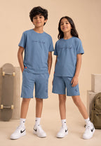 BLUE URBAN CHILL SHORTS CO-ORDS SET