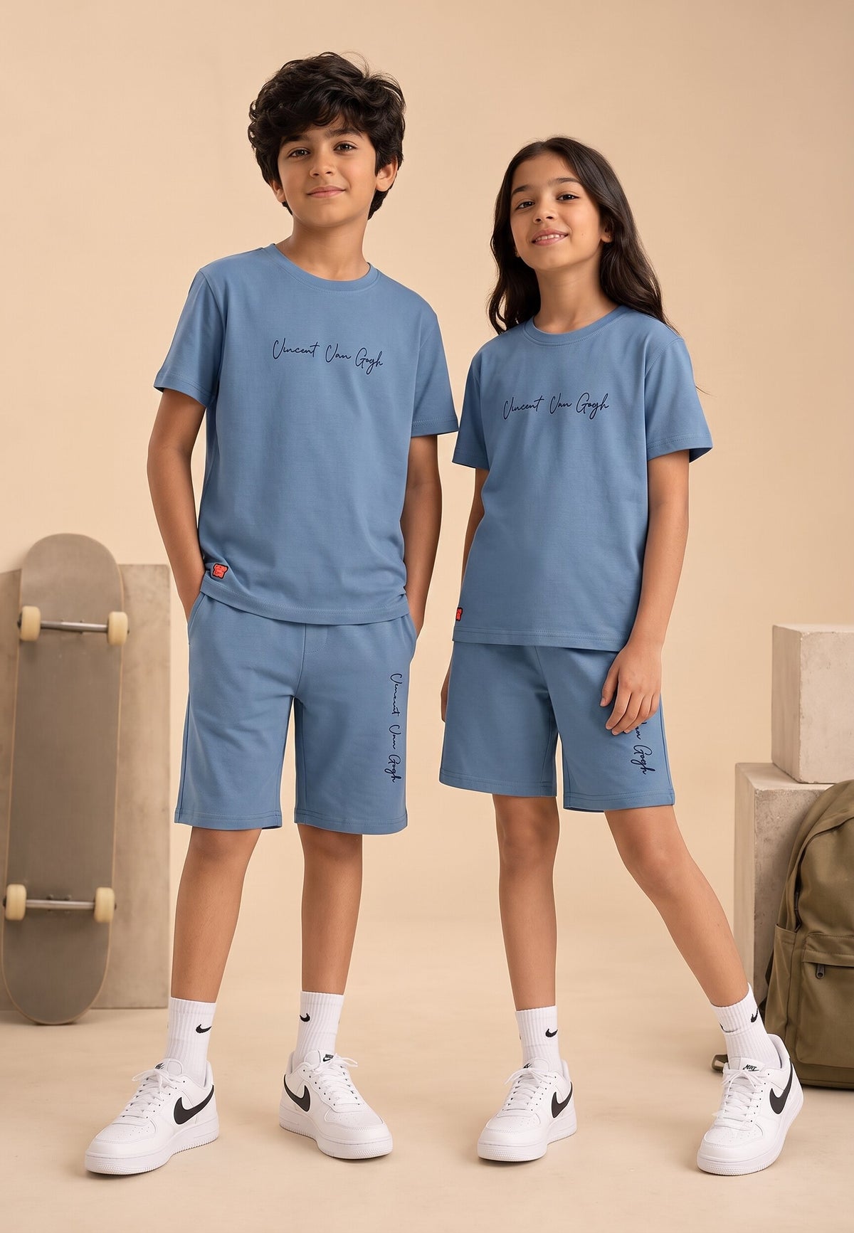 BLUE URBAN CHILL SHORTS CO-ORDS SET
