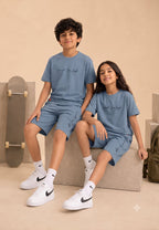 BLUE URBAN CHILL SHORTS CO-ORDS SET