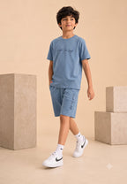BLUE URBAN CHILL SHORTS CO-ORDS SET