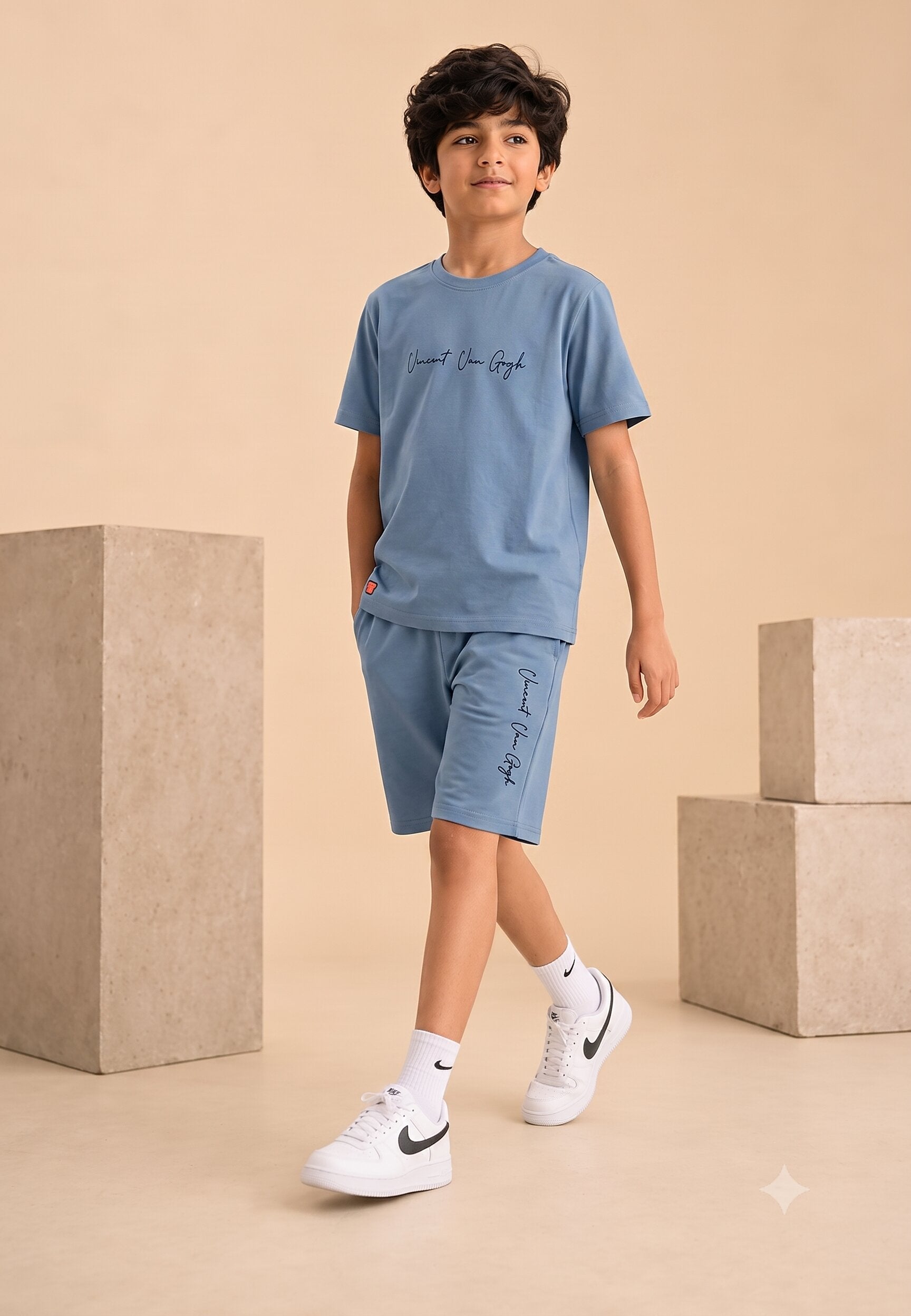 BLUE URBAN CHILL SHORTS CO-ORDS SET