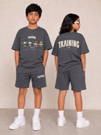 GREY URBAN CHILL SHORTS CO-ORDS SET