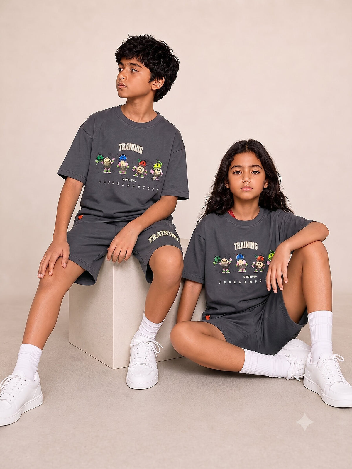 GREY URBAN CHILL SHORTS CO-ORDS SET
