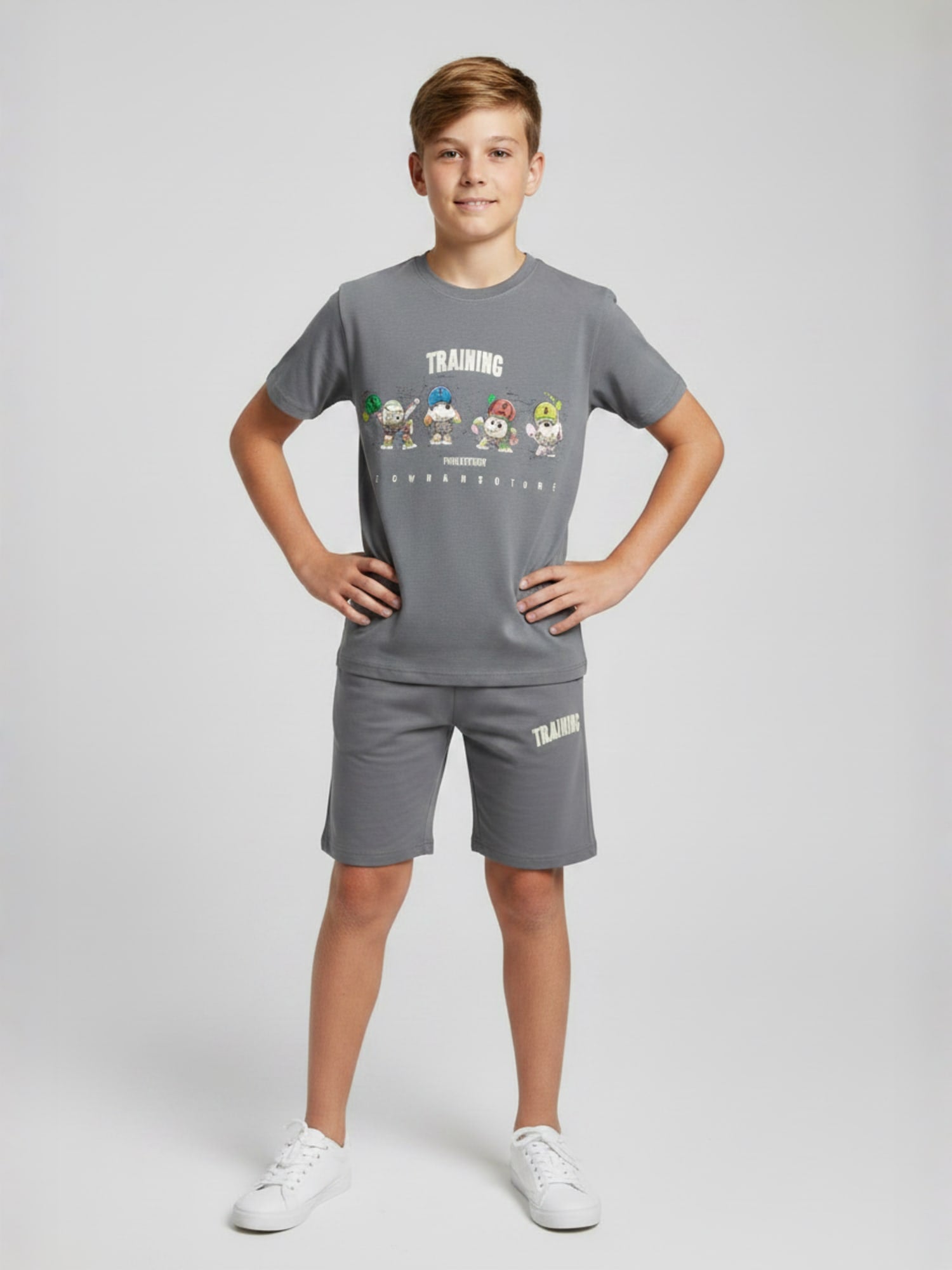 GREY URBAN CHILL SHORTS CO-ORDS SET