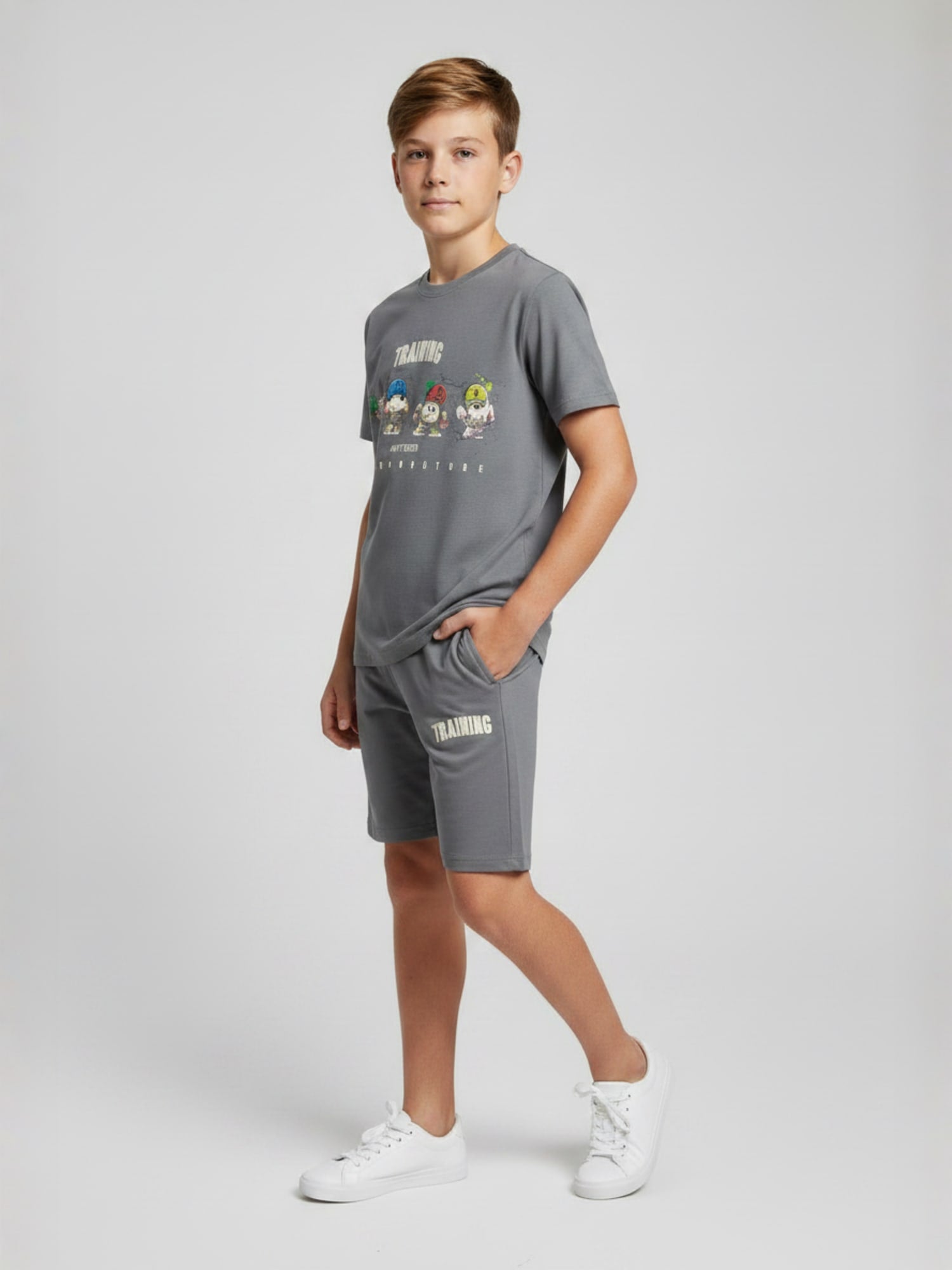 GREY URBAN CHILL SHORTS CO-ORDS SET