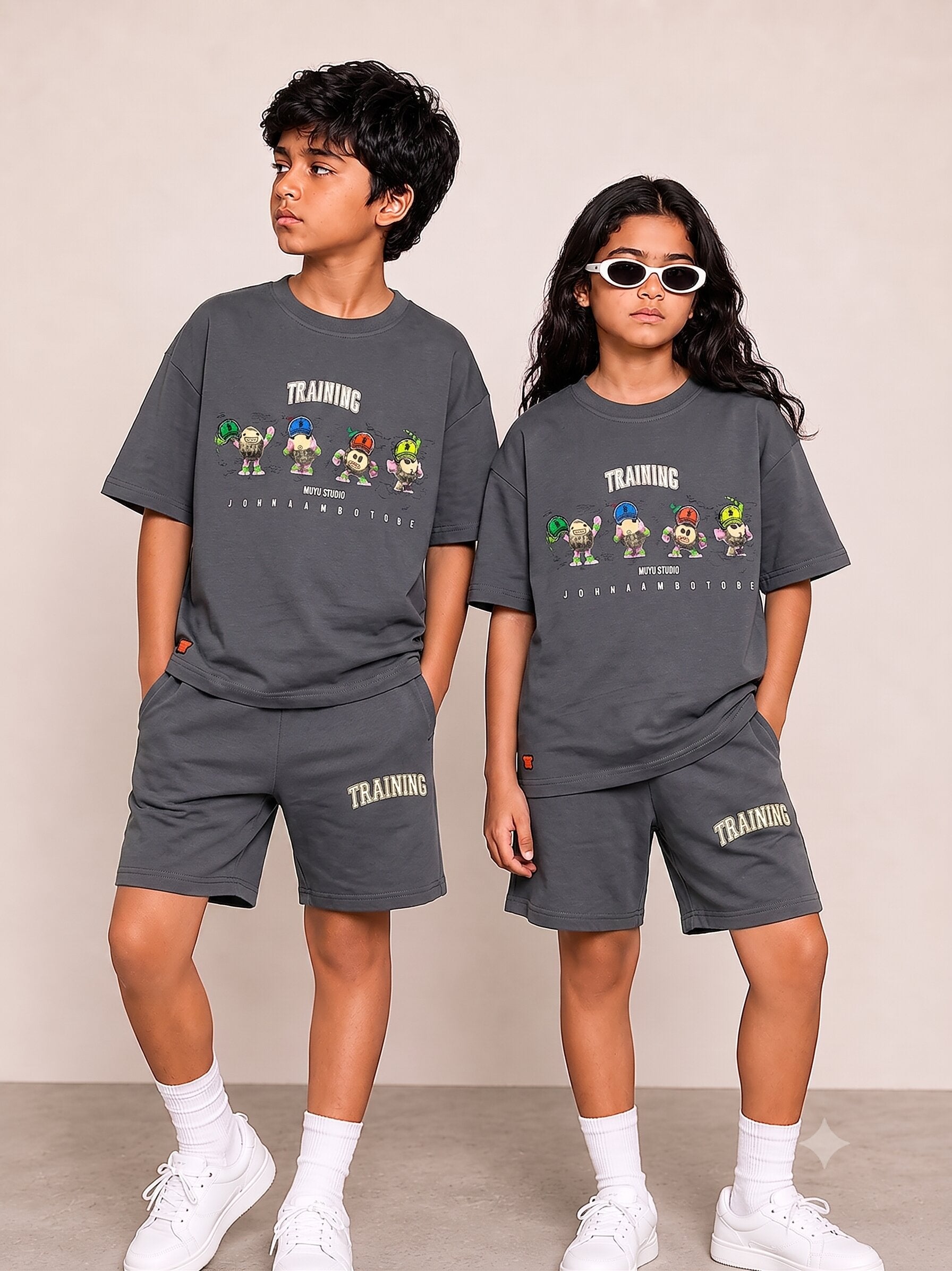 GREY URBAN CHILL SHORTS CO-ORDS SET