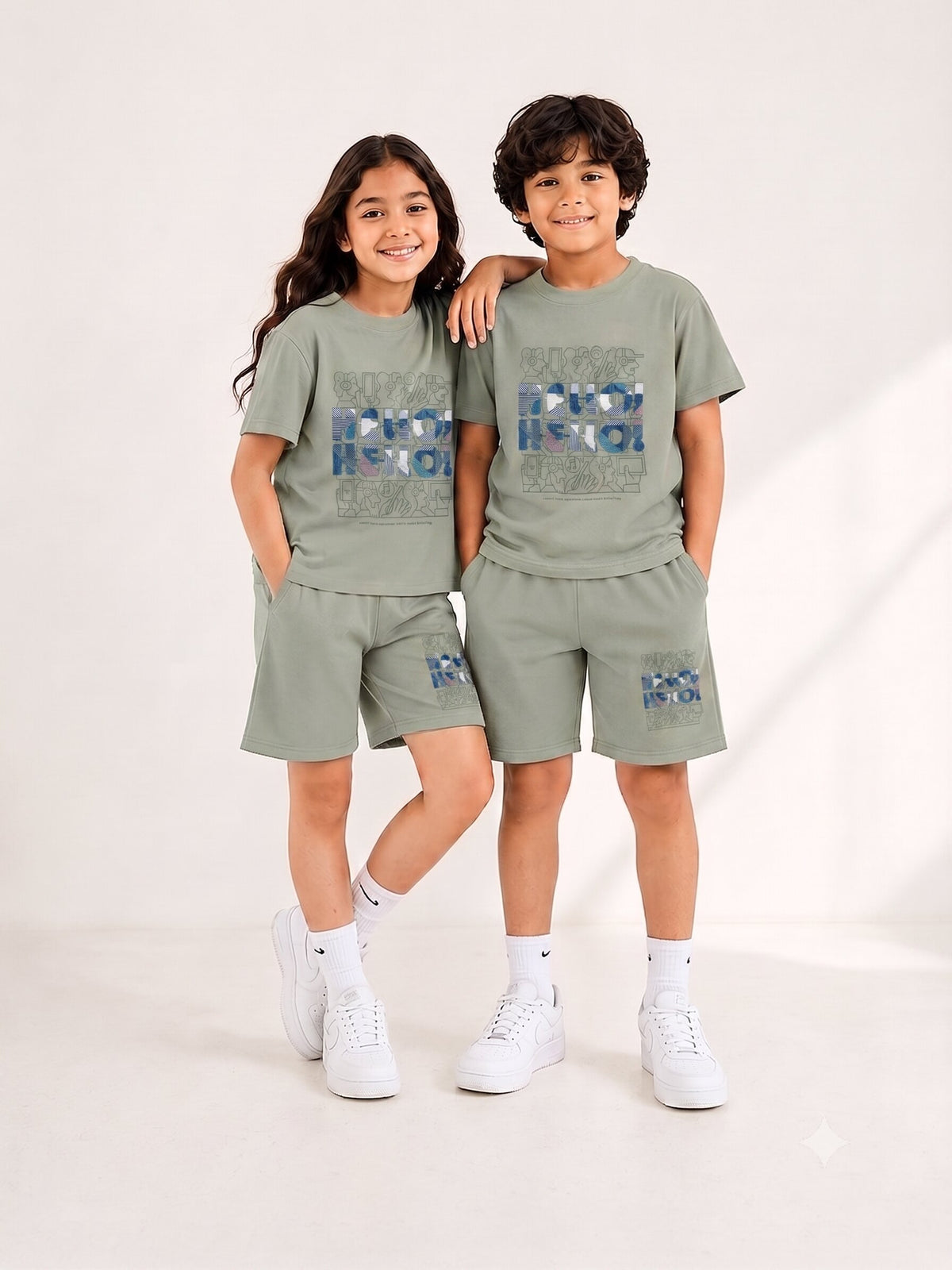 GREY URBAN CHILL SHORTS CO-ORDS SET