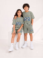 GREY URBAN CHILL SHORTS CO-ORDS SET