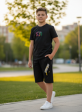 BLACK URBAN CHILL SHORTS CO-ORDS SET