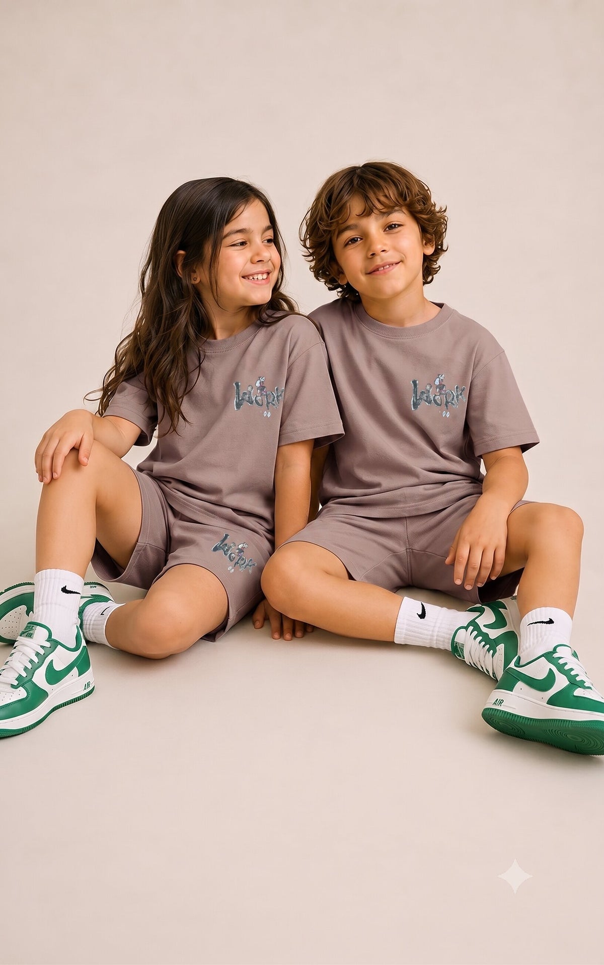 BROWN URBAN CHILL SHORTS CO-ORDS SET