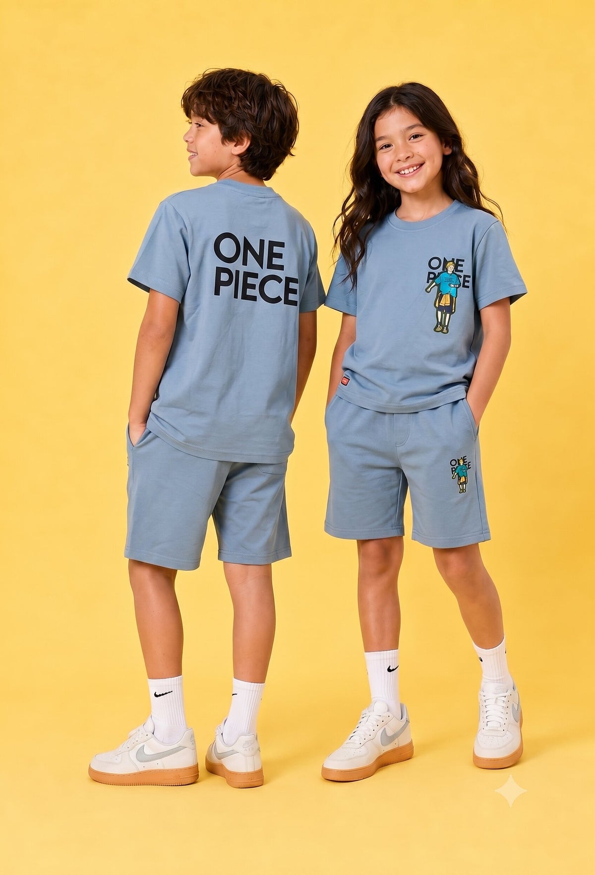 BLUE URBAN CHILL SHORTS CO-ORDS SET