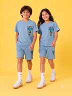 BLUE URBAN CHILL SHORTS CO-ORDS SET