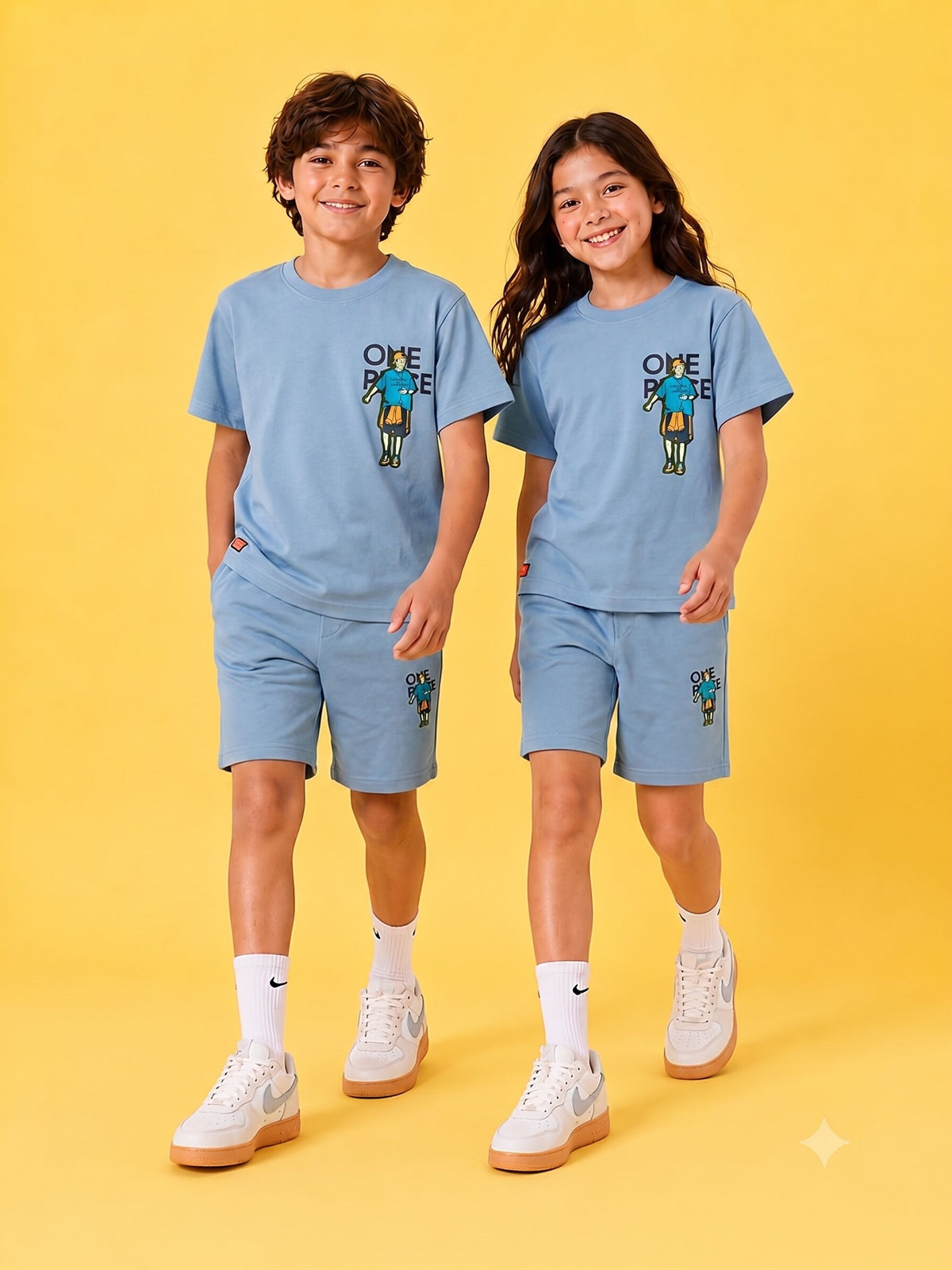 BLUE URBAN CHILL SHORTS CO-ORDS SET