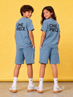 BLUE URBAN CHILL SHORTS CO-ORDS SET