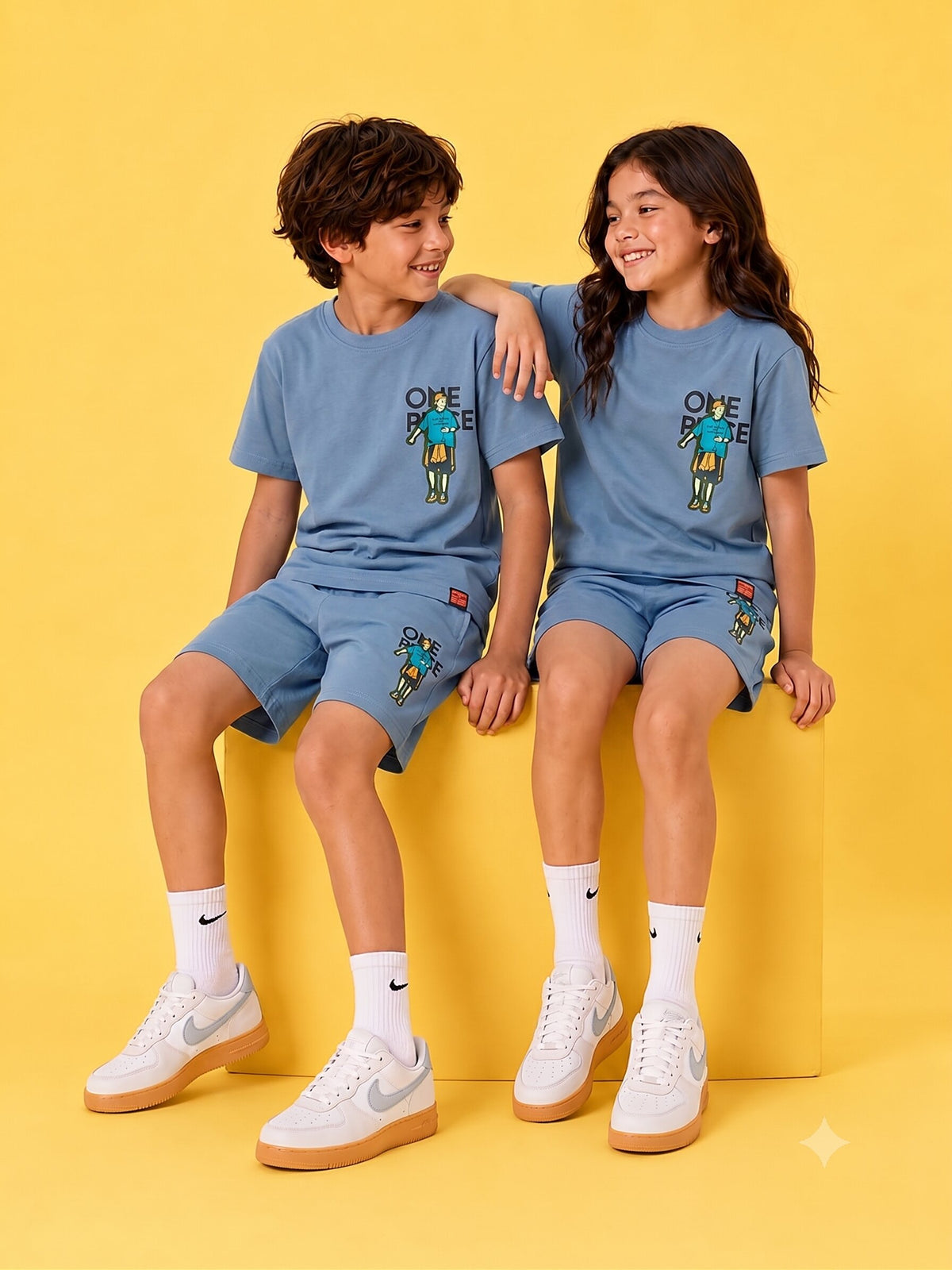 BLUE URBAN CHILL SHORTS CO-ORDS SET