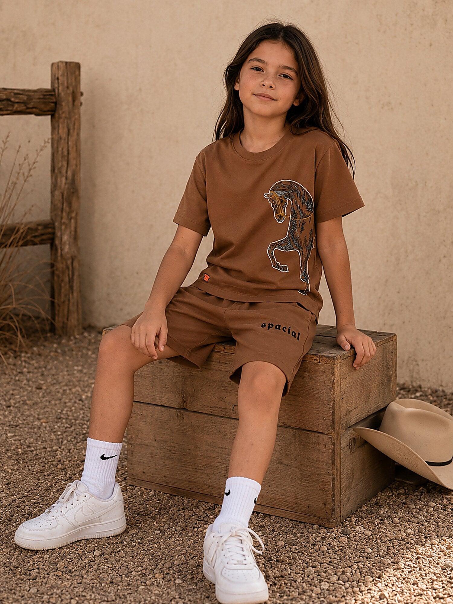 Brown Pop Style-Shorts Co-Ords Set