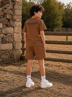 Brown Pop Style-Shorts Co-Ords Set