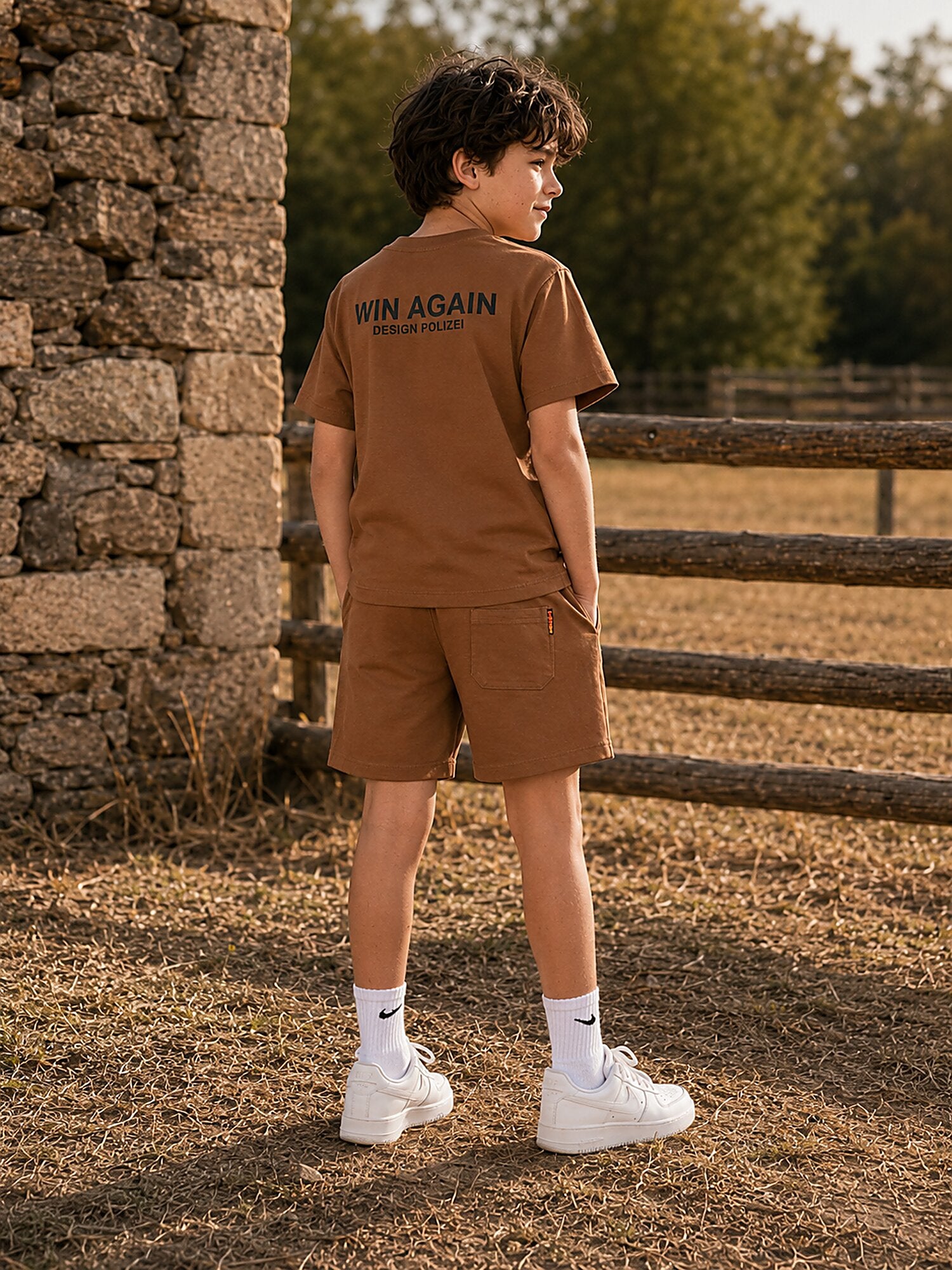 Brown Pop Style-Shorts Co-Ords Set