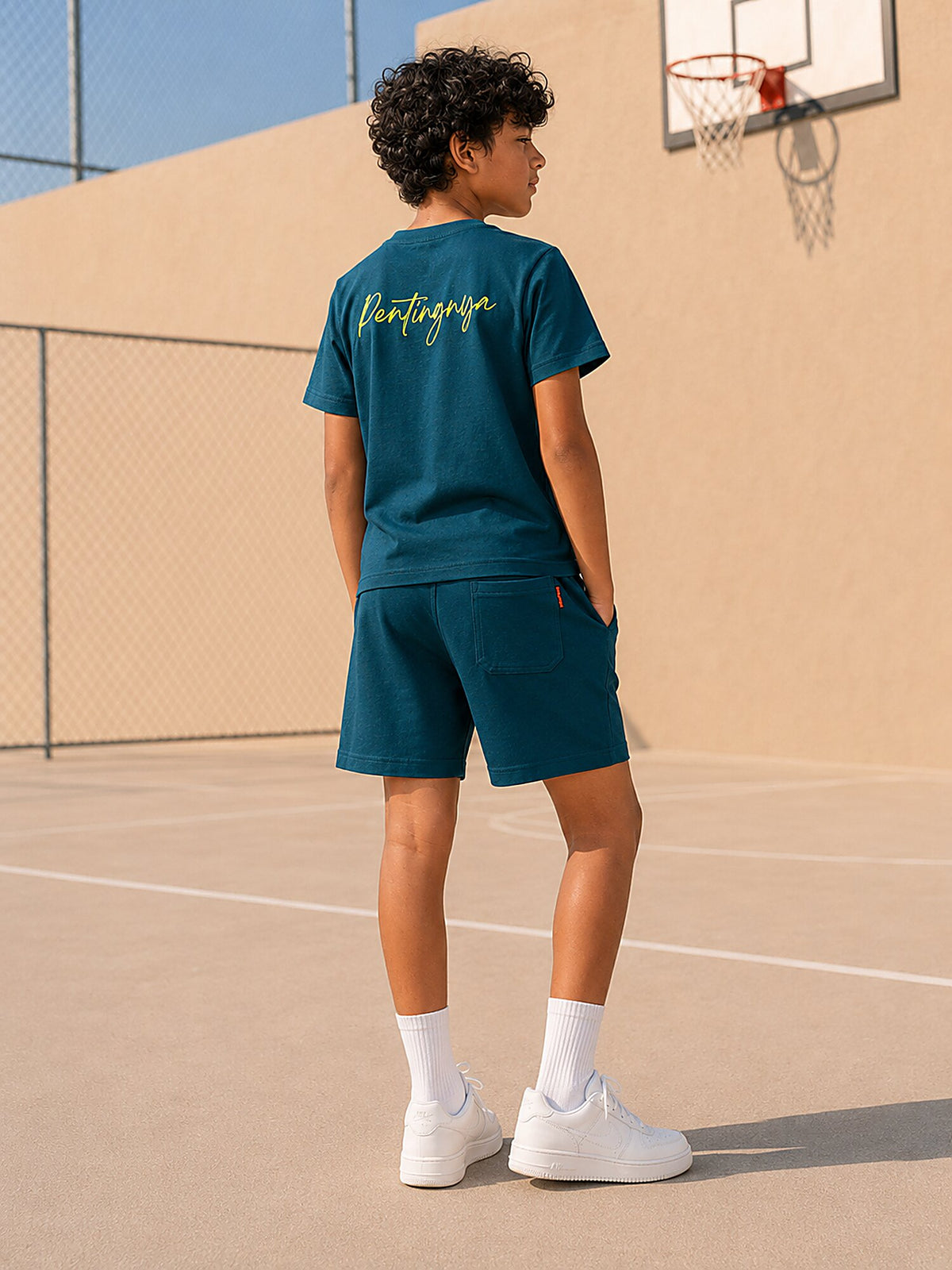 GREEN POP STYLE  SHORTS CO-ORDS SET