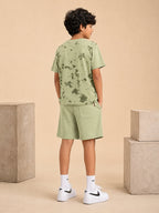 Pista Green Pop Style-Shorts Co-Ords Set