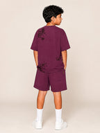Maroon Pop Style-Shorts Co-Ords Set
