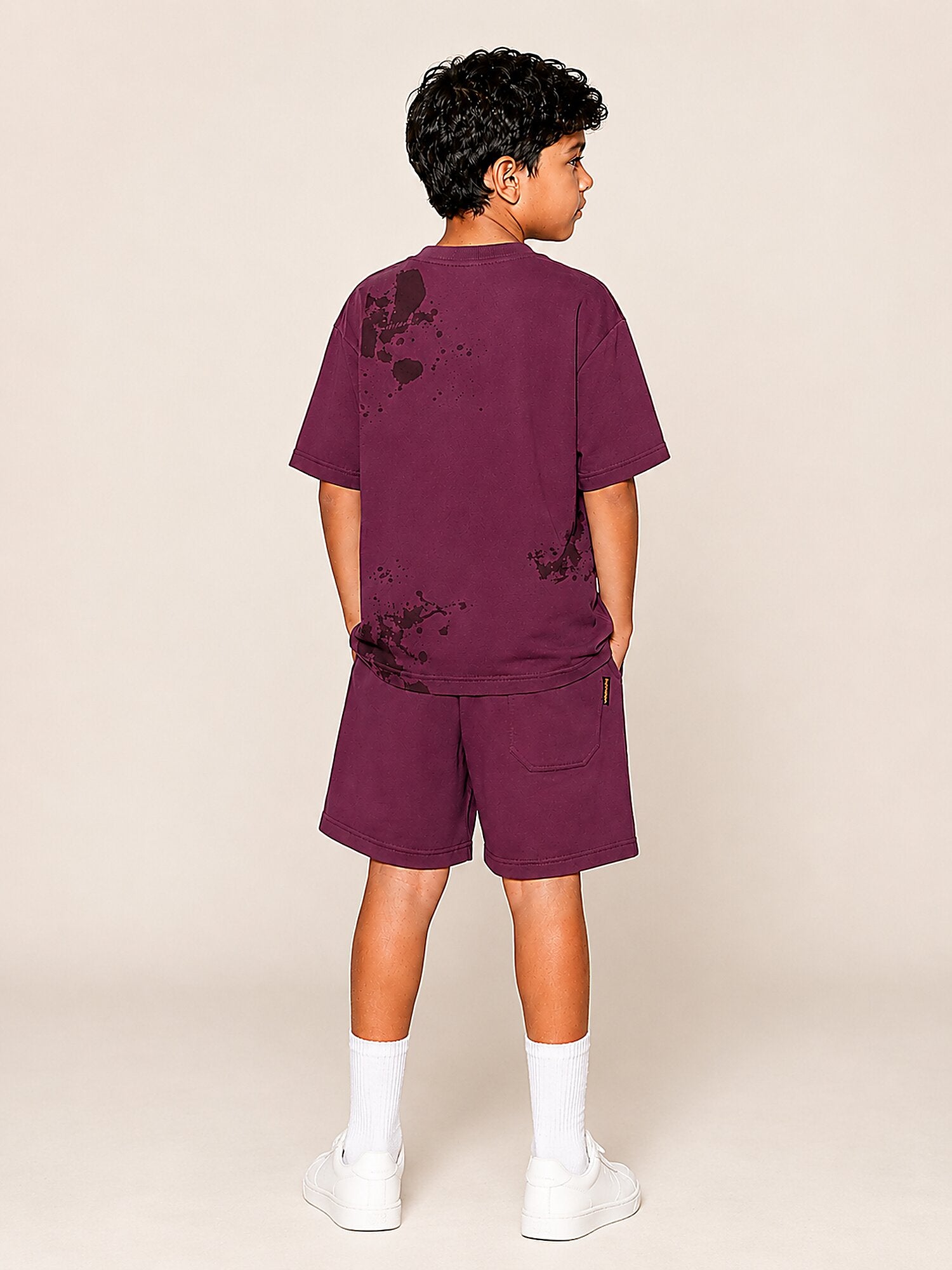 Maroon Pop Style-Shorts Co-Ords Set