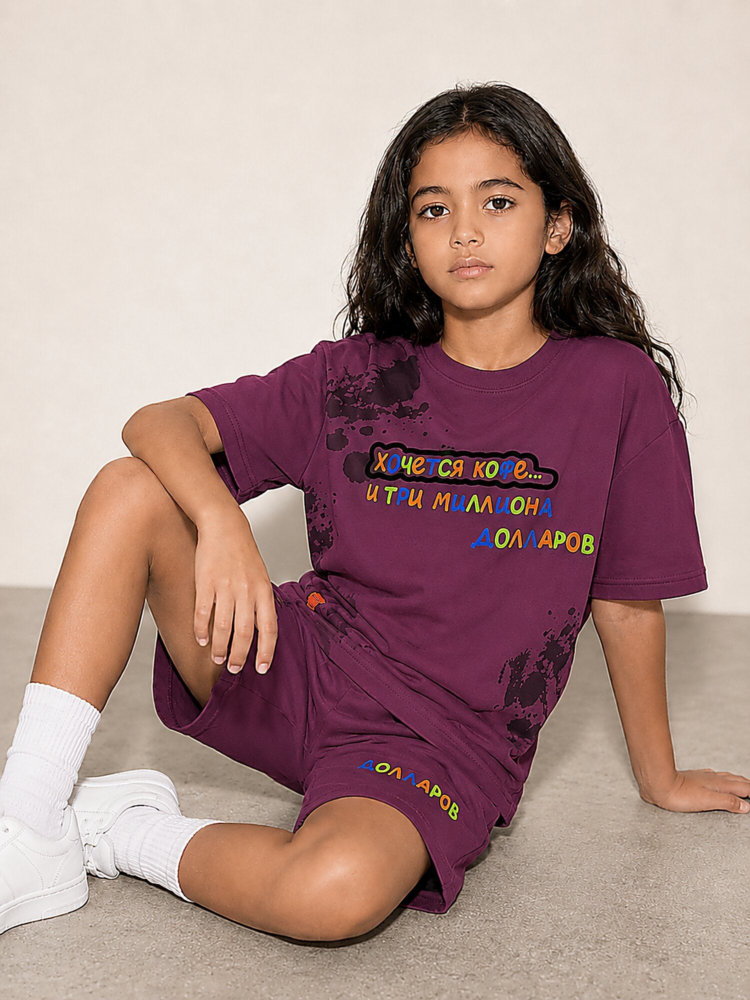 Maroon Pop Style-Shorts Co-Ords Set
