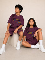 Maroon Pop Style-Shorts Co-Ords Set