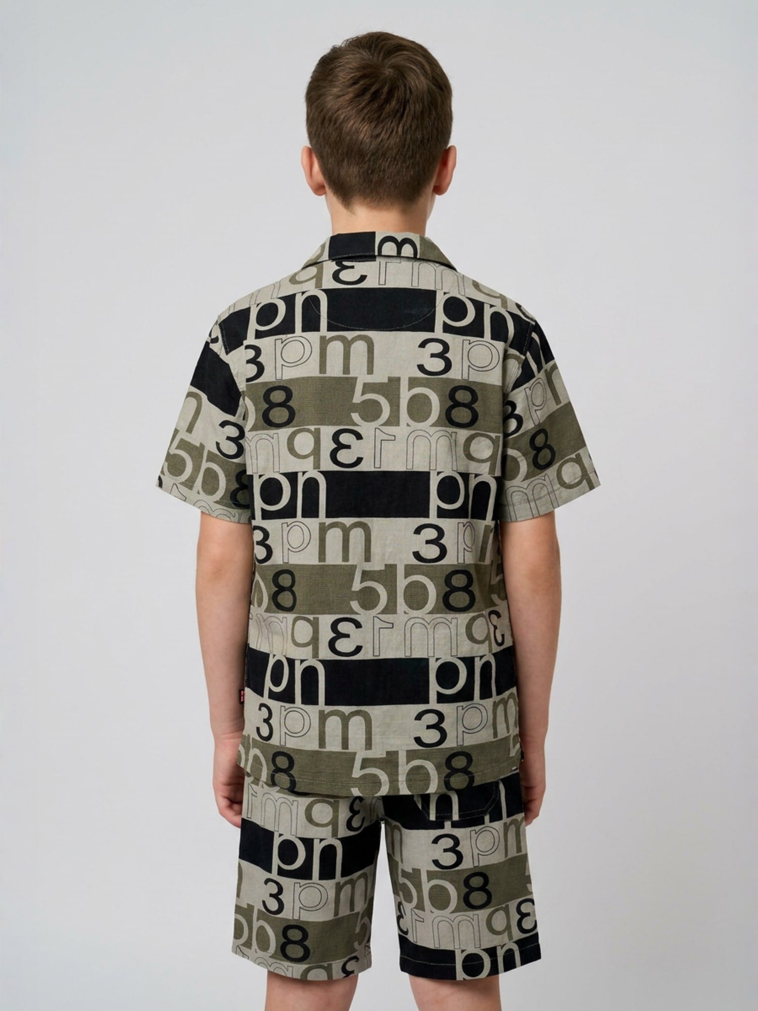 BLACK COTTON SHORTS CUBIC COLLAR CO-ORD SET