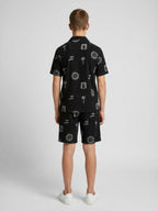 BLACK COTTON SHORTS CUBIC COLLAR CO-ORD SET