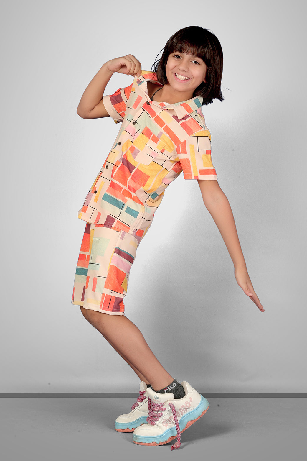 ASST PRINT URBANSMART CO-ORD SET - SHIRT & SHORTS SET