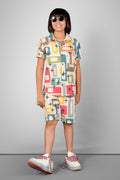 ASST PRINT URBANSMART CO-ORD SET - SHIRT & SHORTS SET