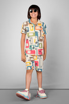 ASST PRINT URBANSMART CO-ORD SET - SHIRT & SHORTS SET
