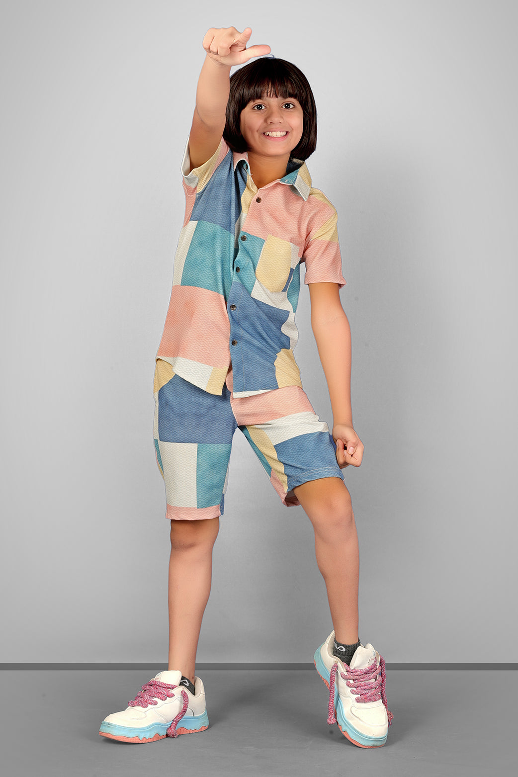 ASST PRINT URBANSMART CO-ORD SET - SHIRT & SHORTS SET