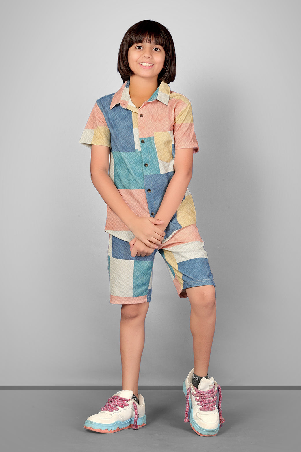 ASST PRINT URBANSMART CO-ORD SET - SHIRT & SHORTS SET