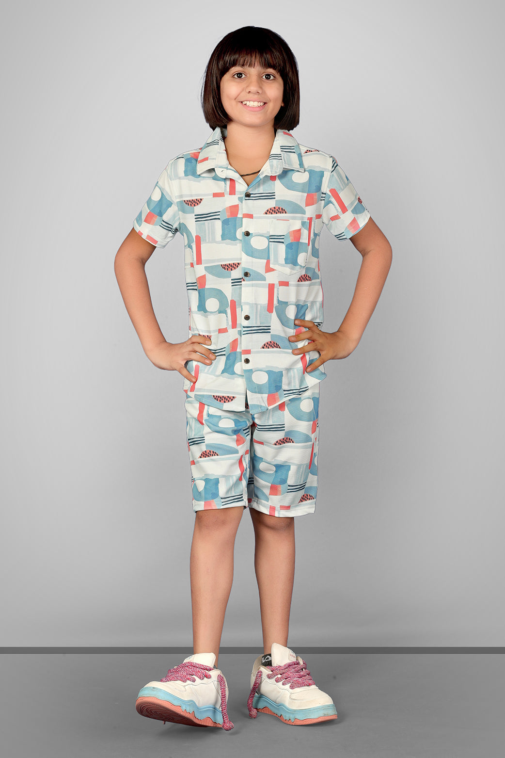 ASST PRINT URBANSMART CO-ORD SET - SHIRT & SHORTS SET