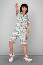 ASST PRINT URBANSMART CO-ORD SET - SHIRT & SHORTS SET