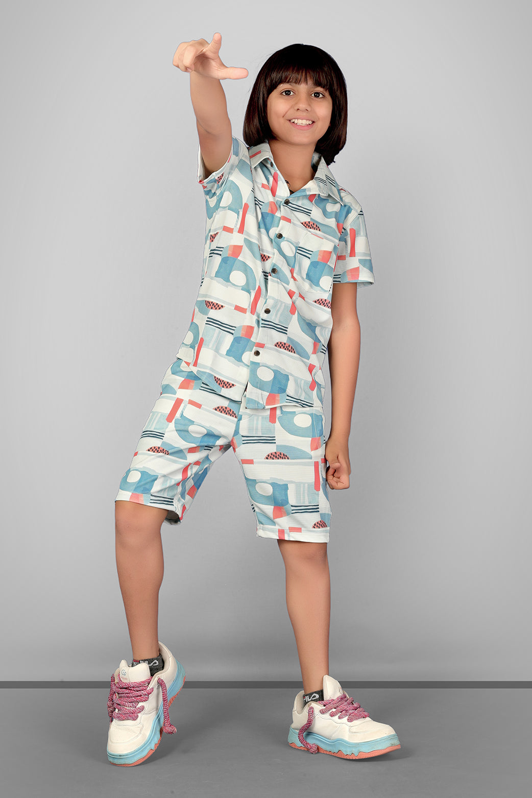 ASST PRINT URBANSMART CO-ORD SET - SHIRT & SHORTS SET