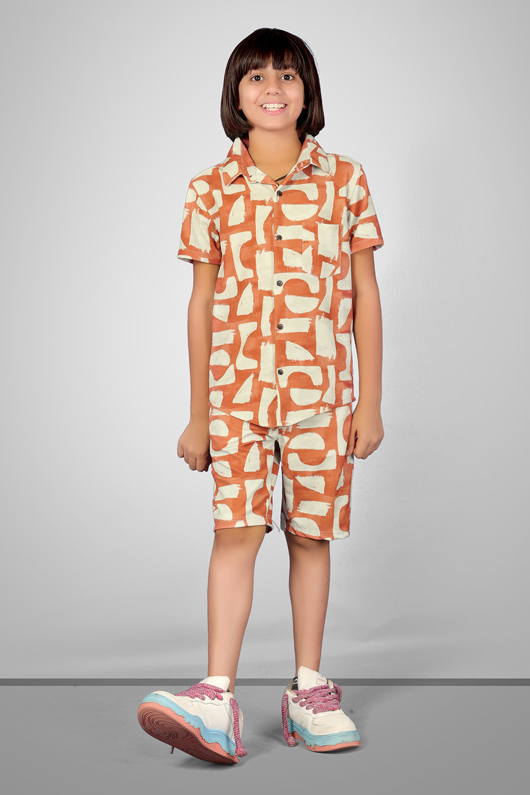 ASST PRINT URBANSMART CO-ORD SET - SHIRT & SHORTS SET