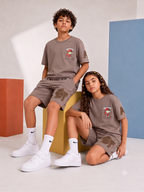 BROWN YOUTH TREND SHORTS CO-ORD SET