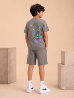 GREY YOUTH TREND SHORTS CO-ORD SET