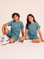 TEAL YOUTH TREND SHORTS CO-ORD SET